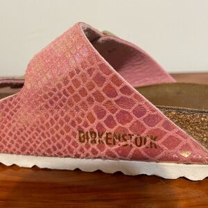 Size 6 Birkenstock, pink, worn a handful of times.